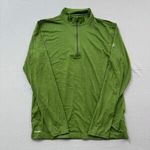 Eastern Mountain Sports EMS Techwick Mens Medium Green Quarter Zip Pullover Top